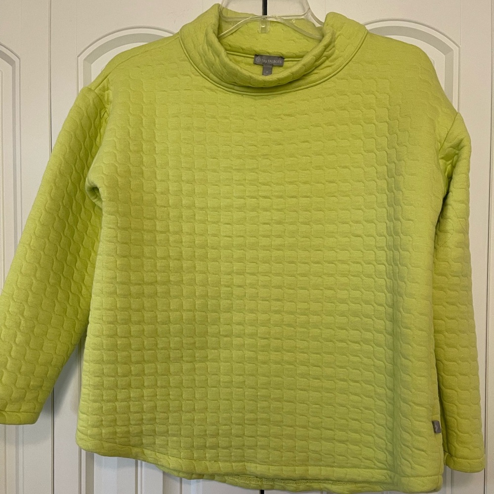 Talbots Chartreuse Quilted Long Sleeve Top